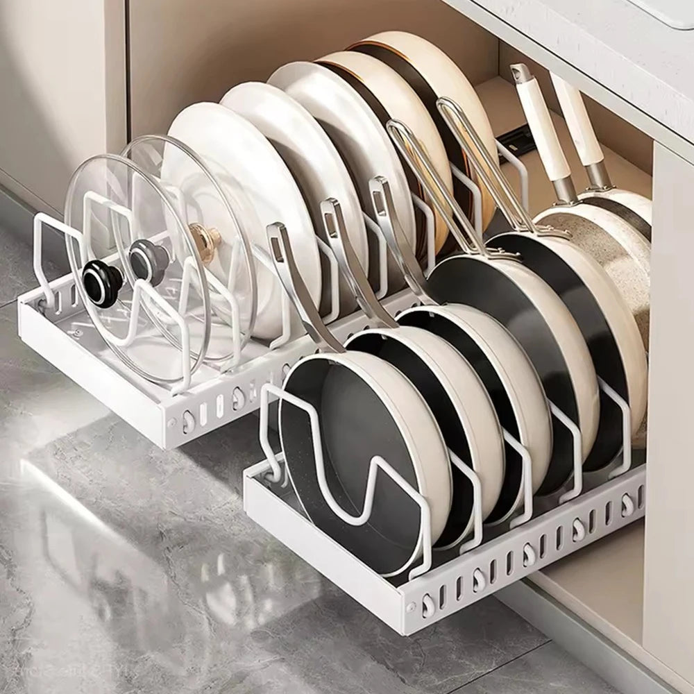 Organisateur coulissant pour casseroles