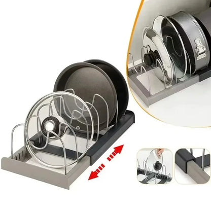 Range-poêles extensible pour placard cuisine