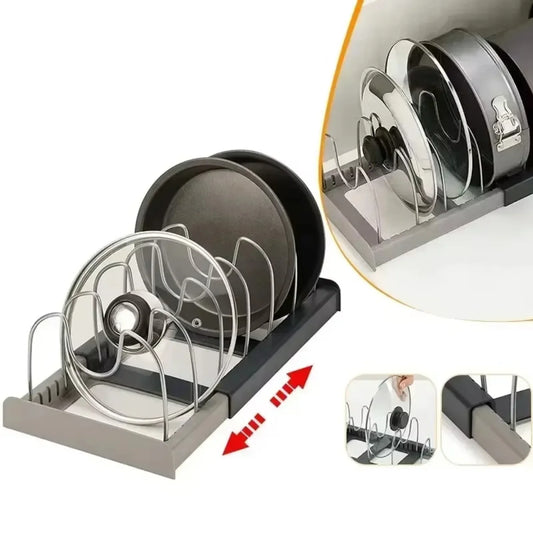 Range-poêles extensible pour placard cuisine