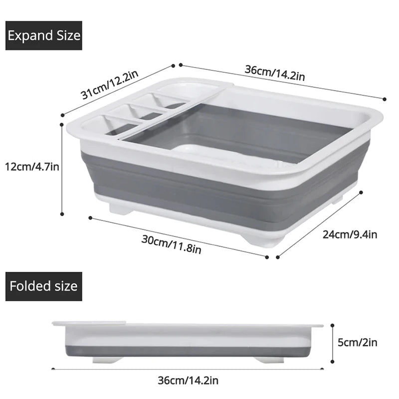 Égouttoir pliable pour vaisselle compact