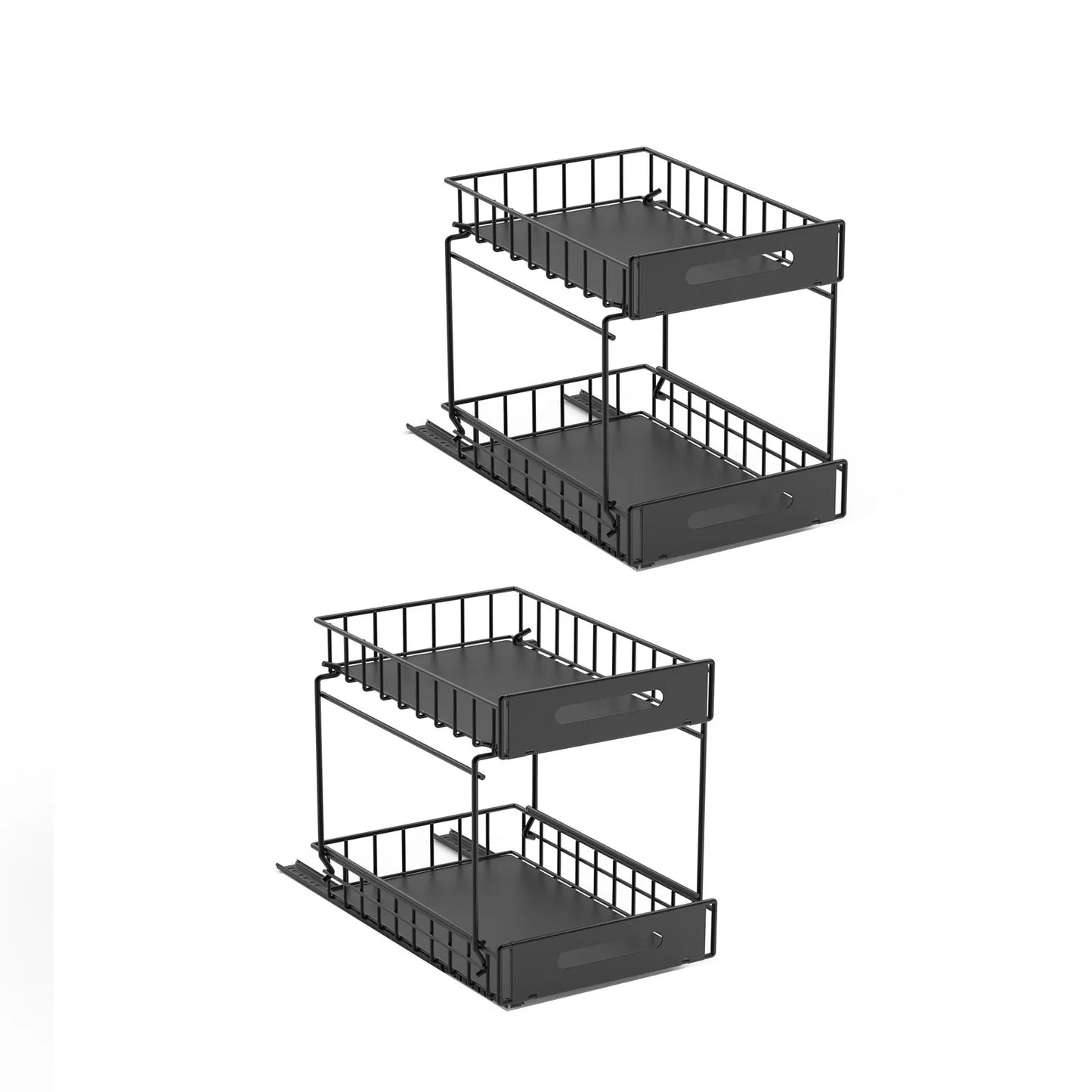 Étagère coulissante double pour rangement sous évier