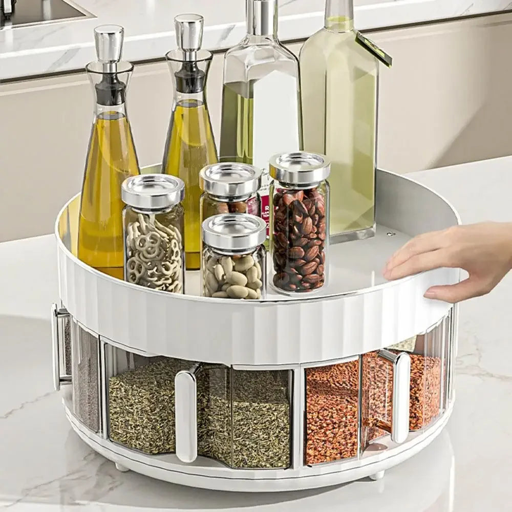 Plateau tournant multi-rangements antidérapant