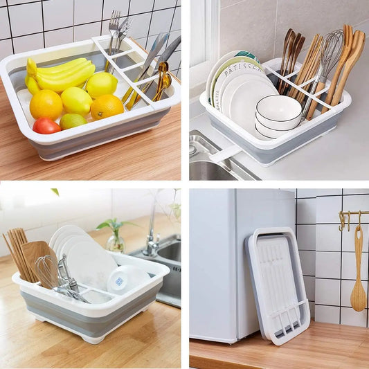 Égouttoir pliable pour vaisselle compact