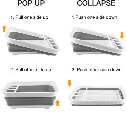Égouttoir pliable pour vaisselle compact
