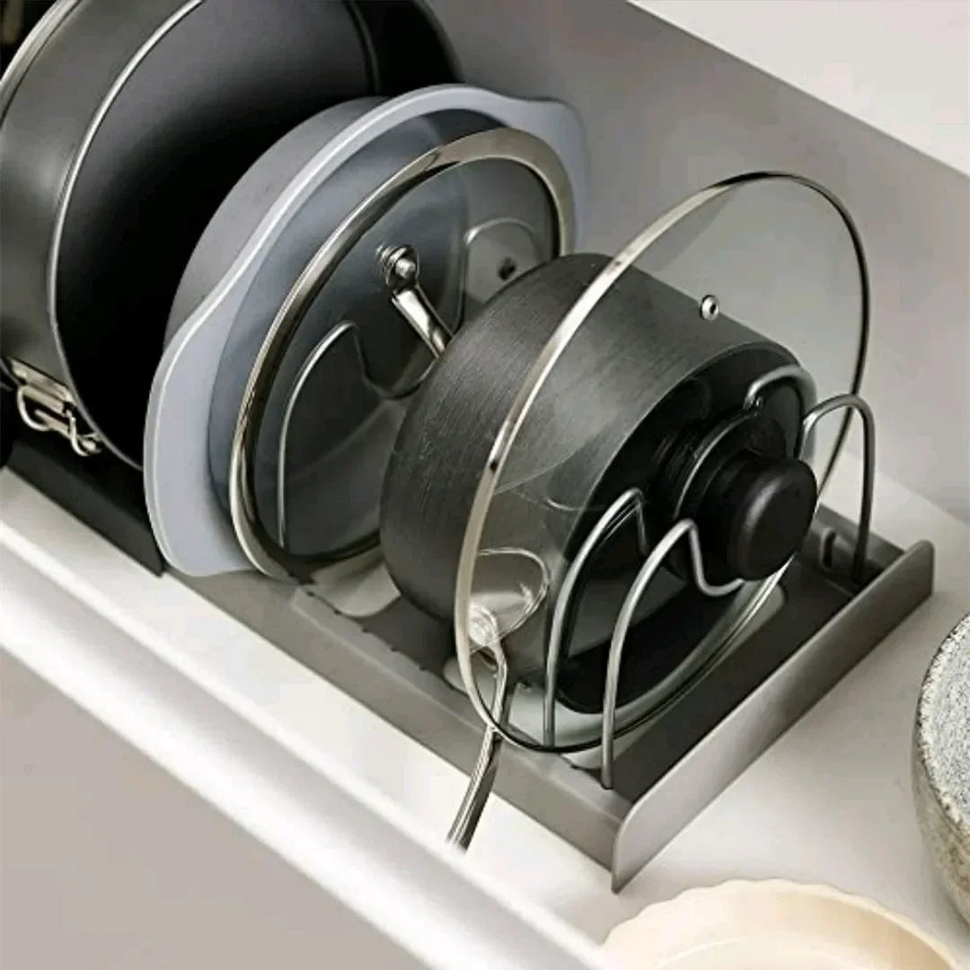 Range-poêles extensible pour placard cuisine