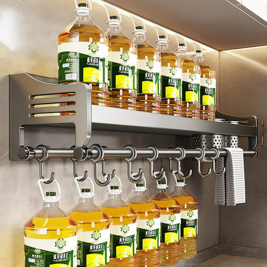 Étagère murale inox pour ustensiles de cuisine