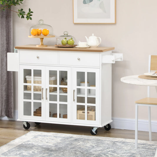 Meuble de cuisine à roulettes avec rangements