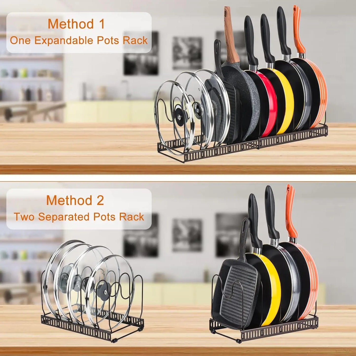 Range-poêles extensible pour placard cuisine