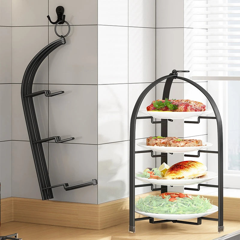 Étagère murale pliable pour plats et légumes