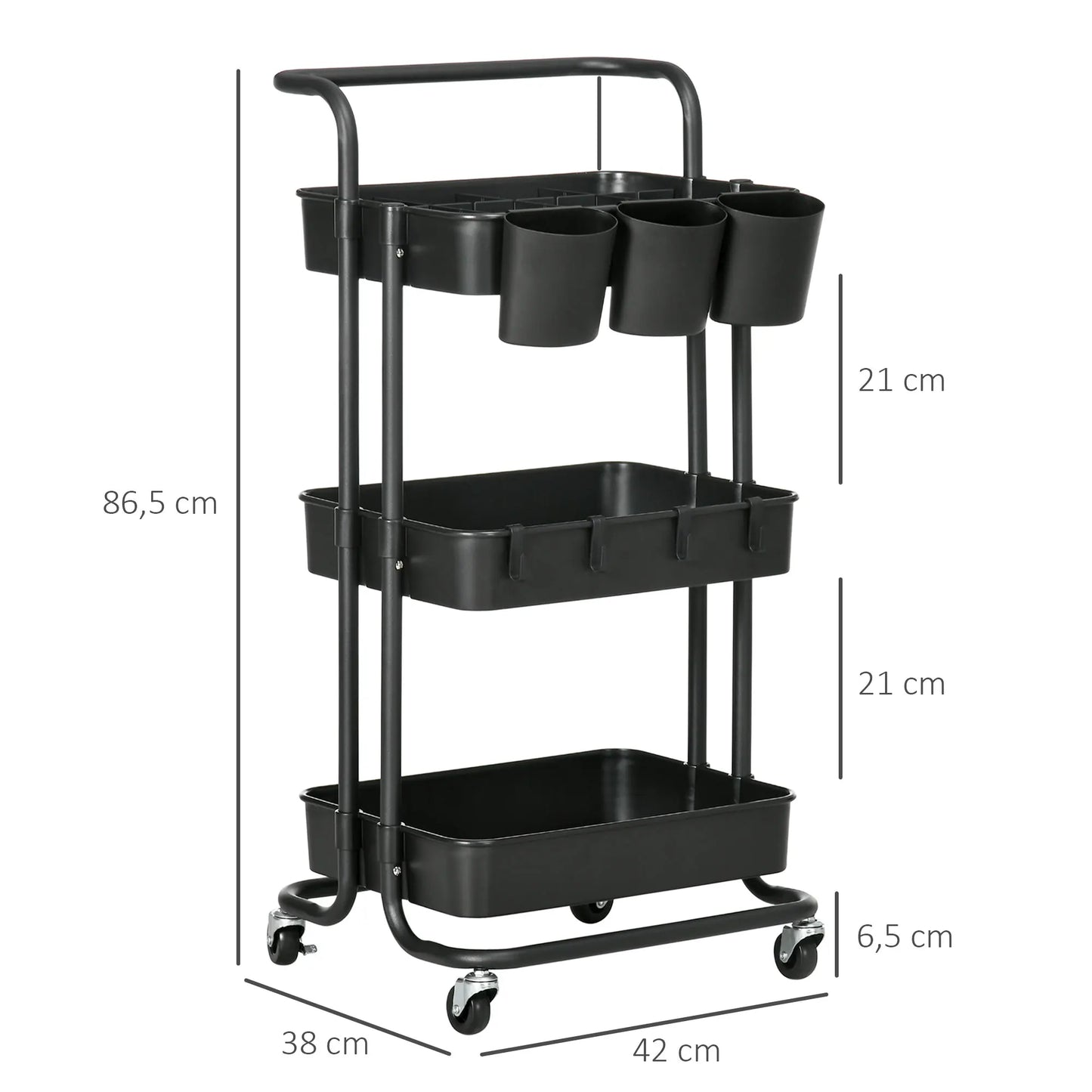 Chariot de rangement à roulettes multi-usages