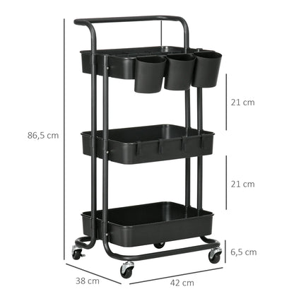 Chariot de rangement à roulettes multi-usages
