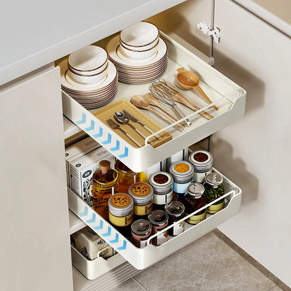 Tiroir coulissant inox pour rangement de cuisine