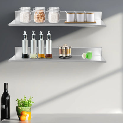 Étagère murale inox pour cuisine organisée