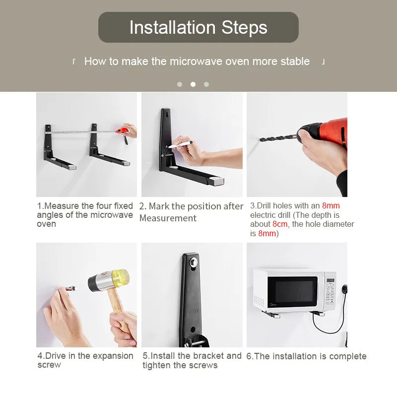 Support mural pliable pour four micro-ondes