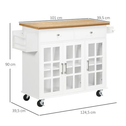 Meuble de cuisine à roulettes avec rangements