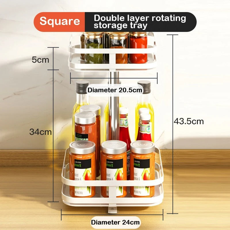 Plateau rotatif de rangement pour cuisine