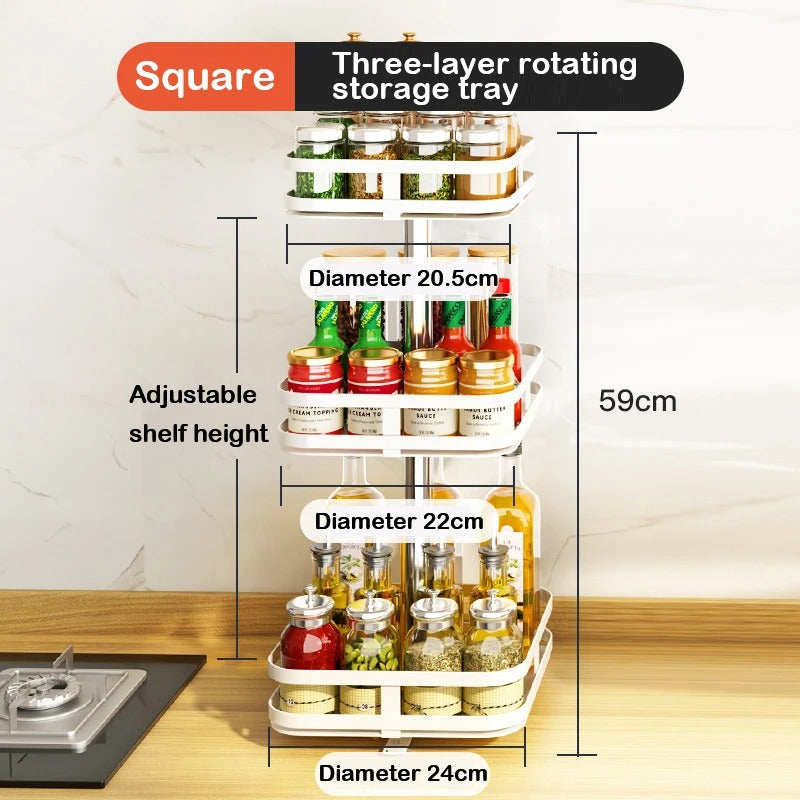 Plateau rotatif de rangement pour cuisine