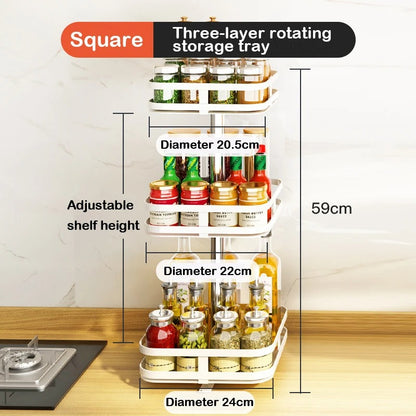 Plateau rotatif de rangement pour cuisine