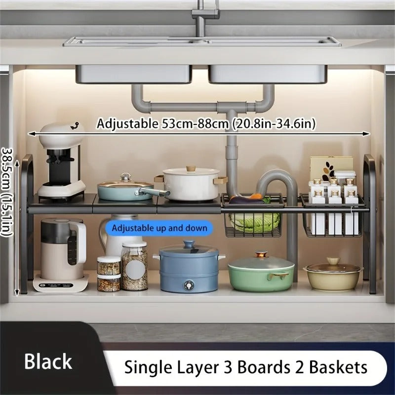 Étagère extensible pour rangement sous évier