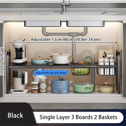 Étagère extensible pour rangement sous évier