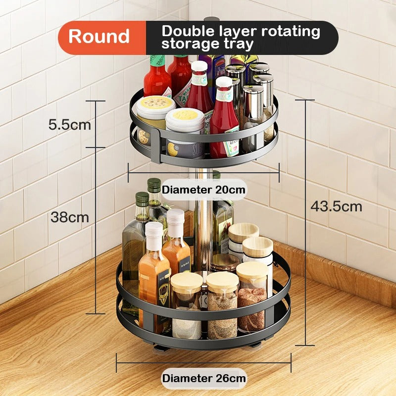 Plateau rotatif de rangement pour cuisine