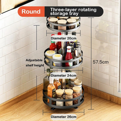 Plateau rotatif de rangement pour cuisine