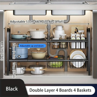 Étagère extensible pour rangement sous évier