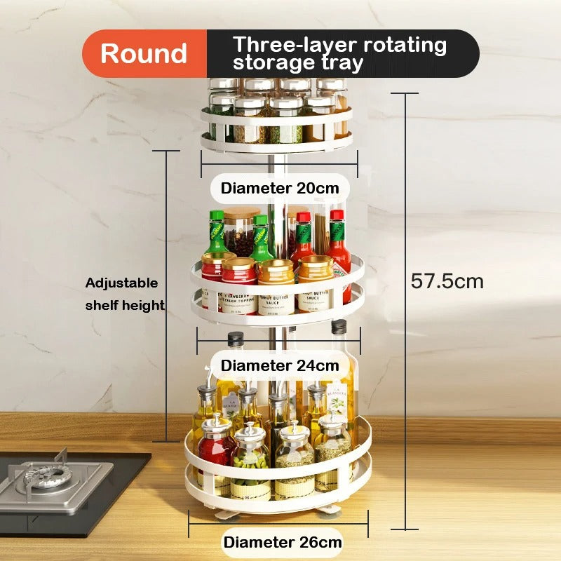 Plateau rotatif de rangement pour cuisine